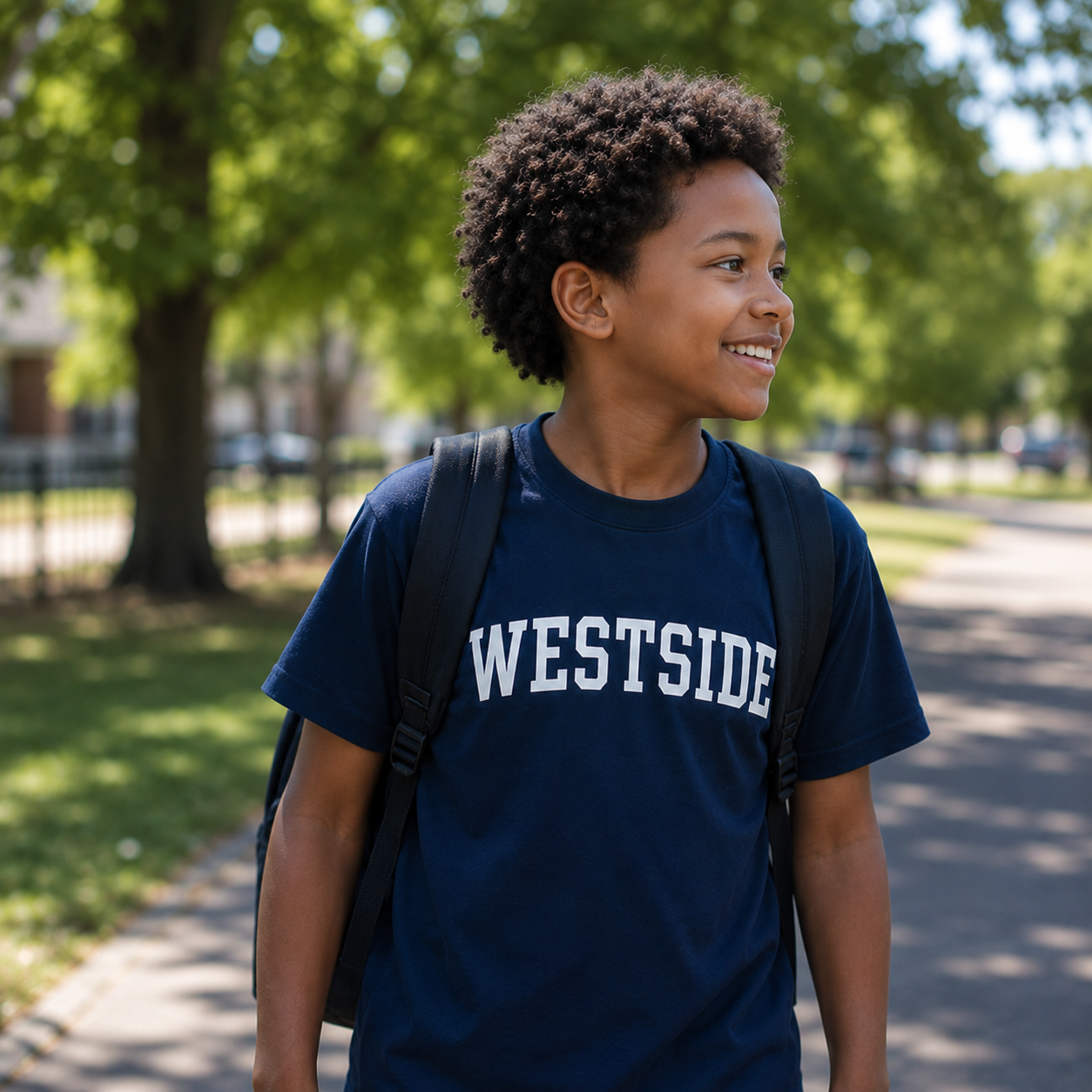 Westside student in school tee