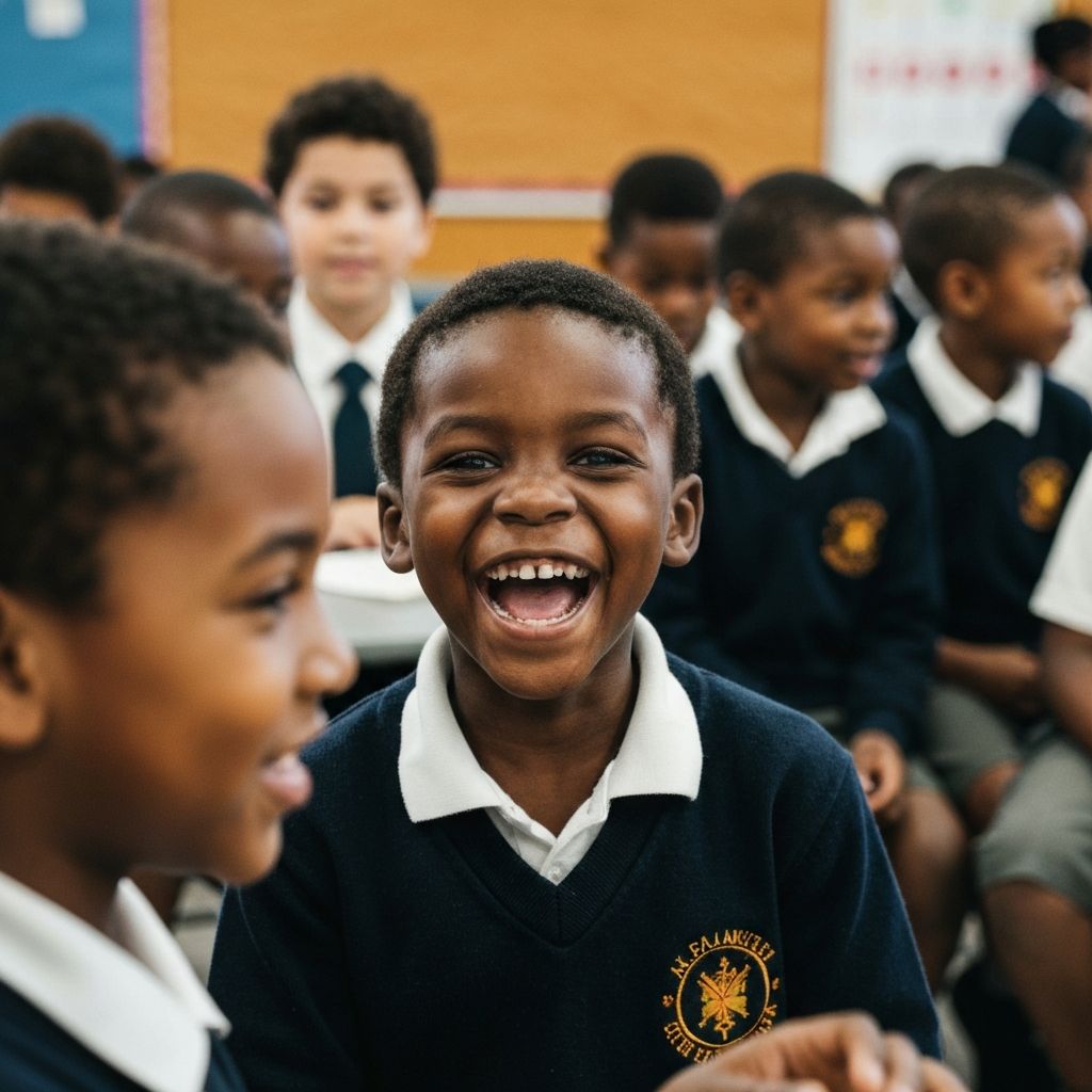 Joyful Westside student celebrating at school